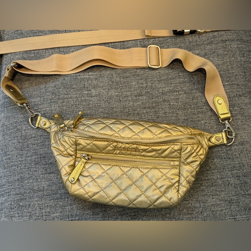 MZ Wallace small crosby sling in pearl metallic gold - current season, like new